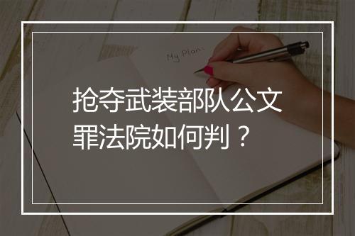 抢夺武装部队公文罪法院如何判？