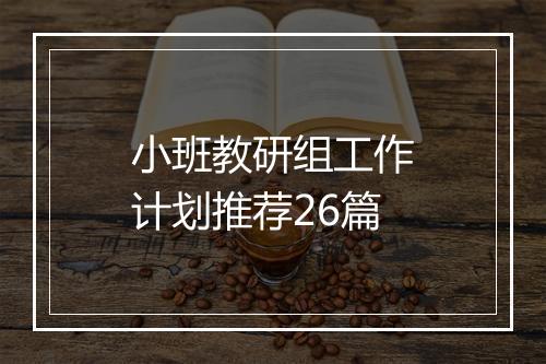 小班教研组工作计划推荐26篇