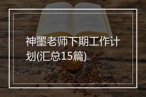 神墨老师下期工作计划(汇总15篇)