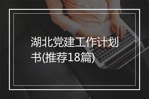 湖北党建工作计划书(推荐18篇)