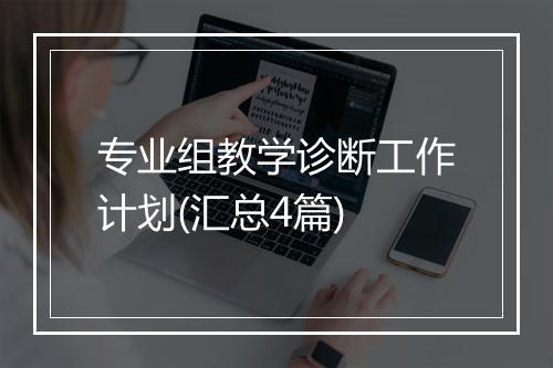 专业组教学诊断工作计划(汇总4篇)