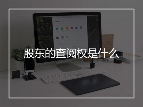 股东的查阅权是什么