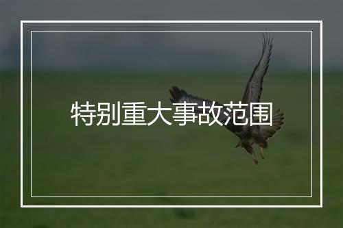 特别重大事故范围