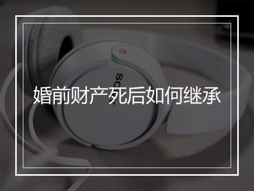 婚前财产死后如何继承