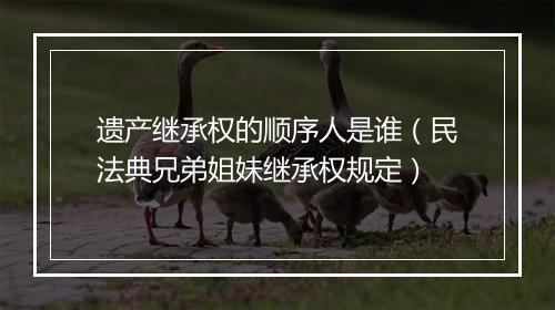 遗产继承权的顺序人是谁（民法典兄弟姐妹继承权规定）