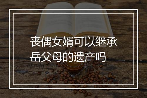 丧偶女婿可以继承岳父母的遗产吗