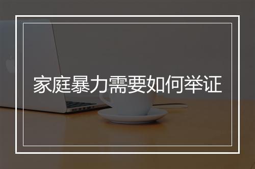 家庭暴力需要如何举证
