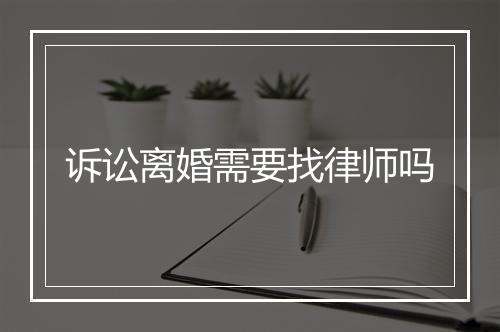 诉讼离婚需要找律师吗