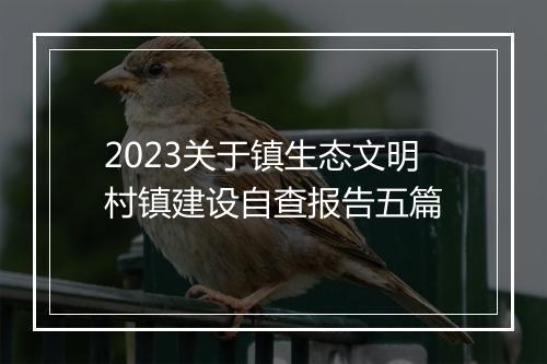 2023关于镇生态文明村镇建设自查报告五篇