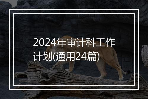 2024年审计科工作计划(通用24篇)