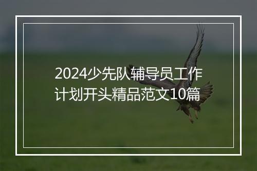 2024少先队辅导员工作计划开头精品范文10篇