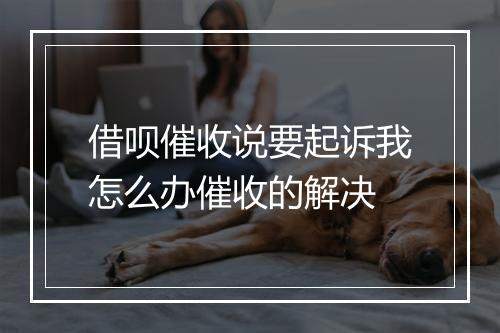 借呗催收说要起诉我怎么办催收的解决