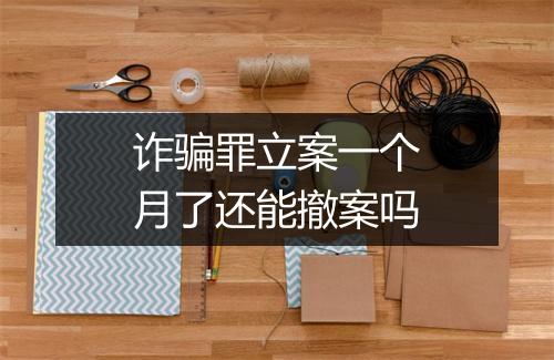 诈骗罪立案一个月了还能撤案吗