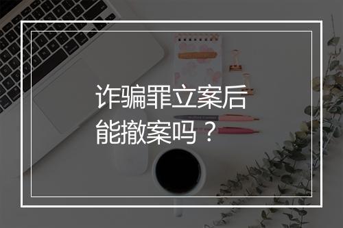 诈骗罪立案后能撤案吗？