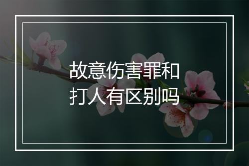 故意伤害罪和打人有区别吗