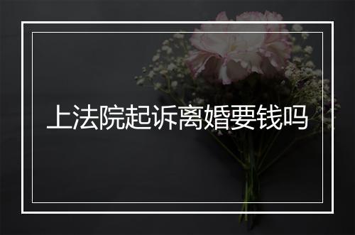 上法院起诉离婚要钱吗