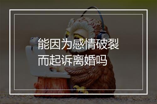 能因为感情破裂而起诉离婚吗