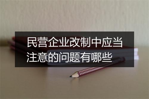 民营企业改制中应当注意的问题有哪些