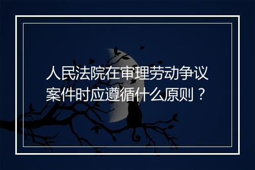 人民法院在审理劳动争议案件时应遵循什么原则？