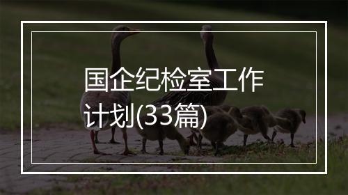 国企纪检室工作计划(33篇)