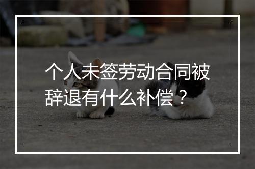 个人未签劳动合同被辞退有什么补偿？
