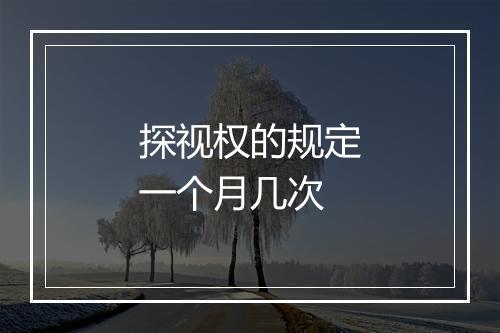 探视权的规定一个月几次