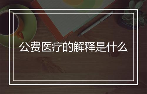 公费医疗的解释是什么