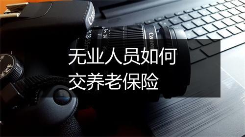 无业人员如何交养老保险