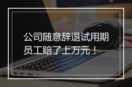 公司随意辞退试用期员工赔了上万元！