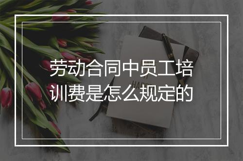 劳动合同中员工培训费是怎么规定的