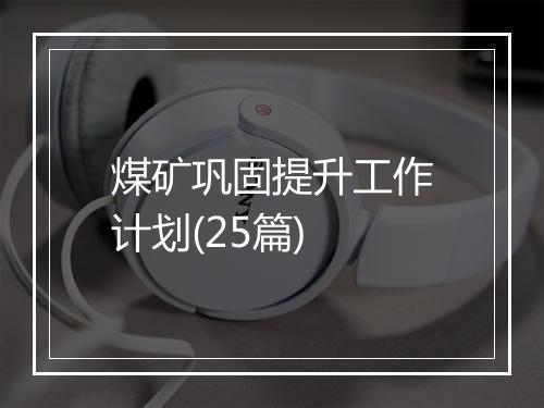 煤矿巩固提升工作计划(25篇)