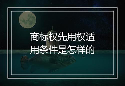 商标权先用权适用条件是怎样的