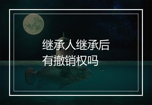 继承人继承后有撤销权吗