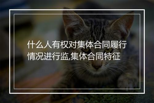 什么人有权对集体合同履行情况进行监,集体合同特征