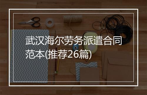 武汉海尔劳务派遣合同范本(推荐26篇)