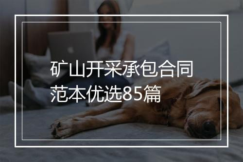 矿山开采承包合同范本优选85篇