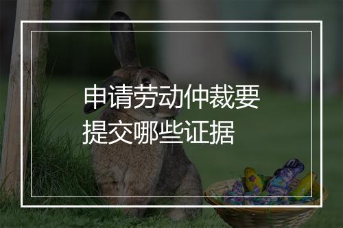 申请劳动仲裁要提交哪些证据
