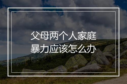父母两个人家庭暴力应该怎么办