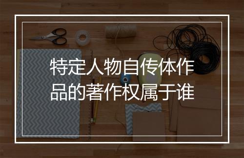 特定人物自传体作品的著作权属于谁