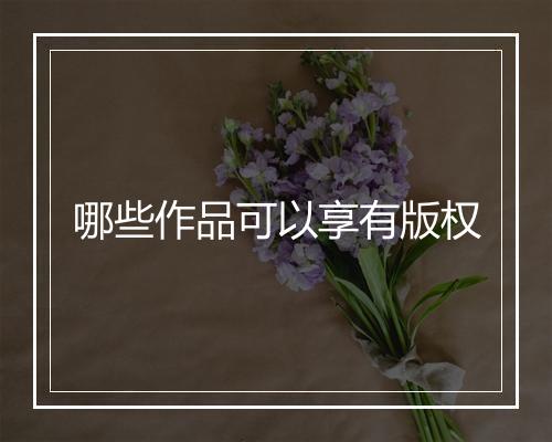 哪些作品可以享有版权