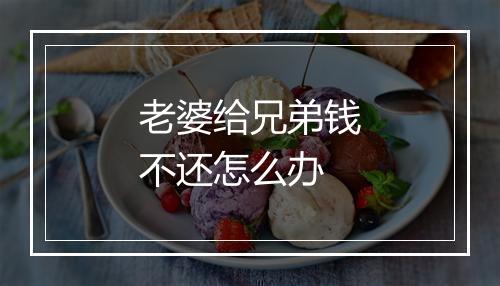 老婆给兄弟钱不还怎么办