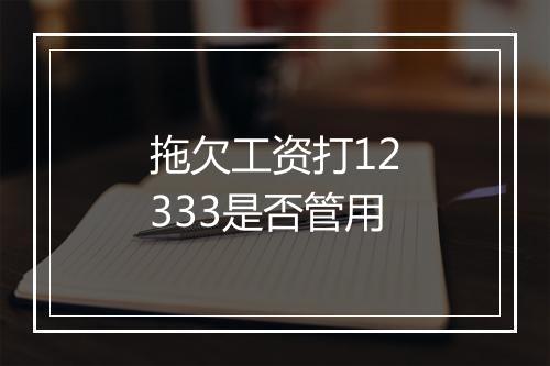 拖欠工资打12333是否管用