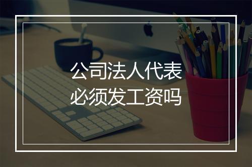 公司法人代表必须发工资吗