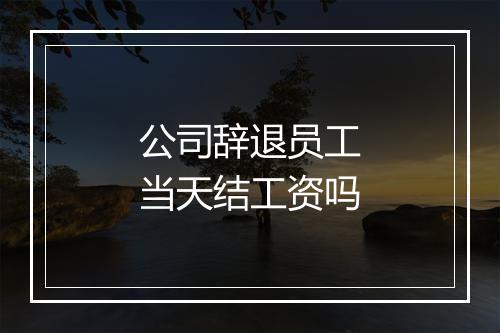 公司辞退员工当天结工资吗