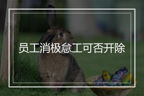 员工消极怠工可否开除