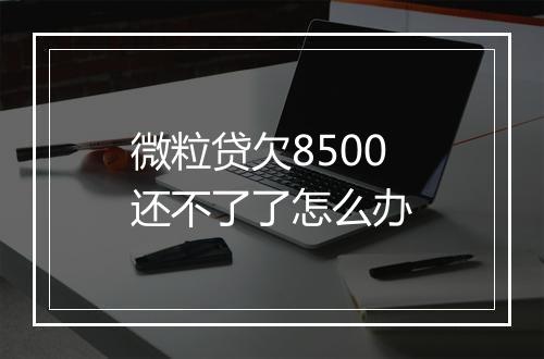 微粒贷欠8500还不了了怎么办