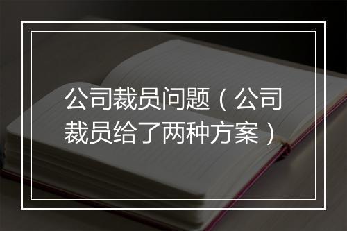 公司裁员问题（公司裁员给了两种方案）