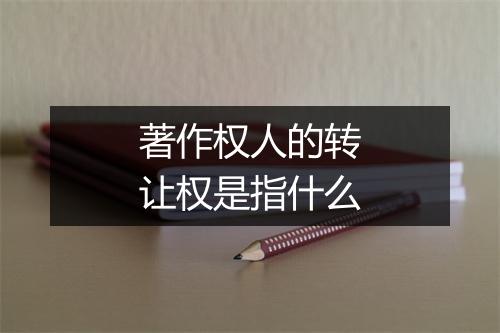 著作权人的转让权是指什么