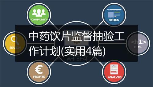 中药饮片监督抽验工作计划(实用4篇)
