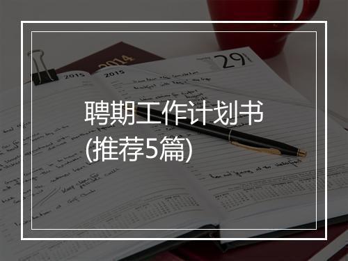 聘期工作计划书(推荐5篇)